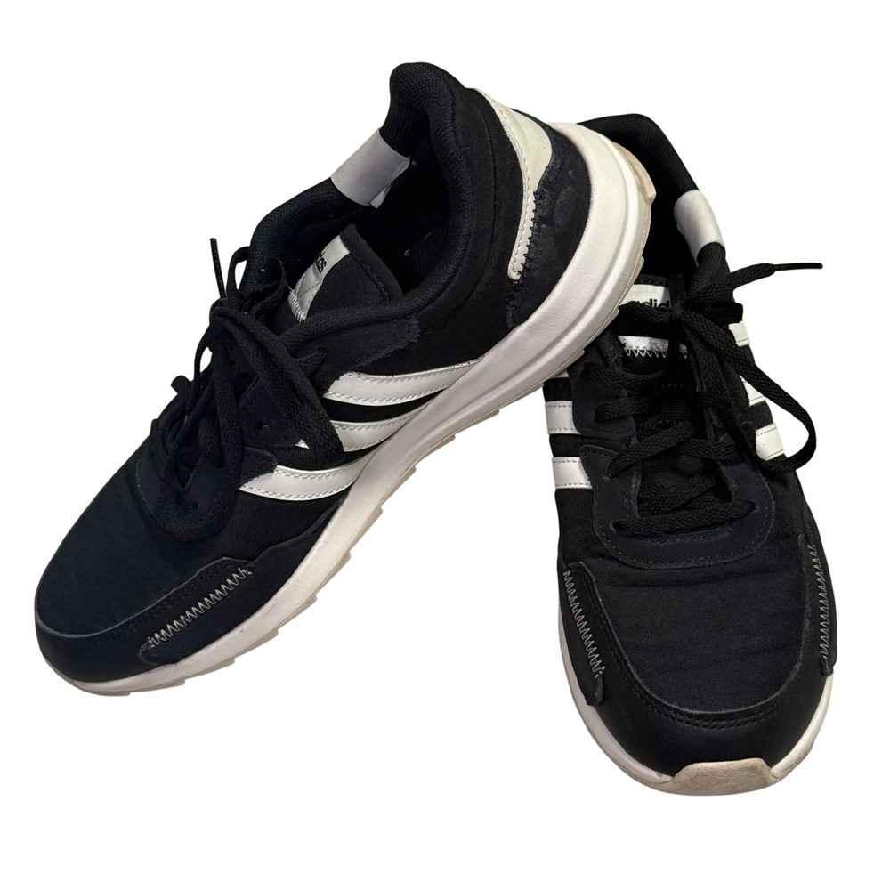 Adidas Retrorun Womens Sneakers Black White‎ Retro Running Shoes EH1859 Size 8.5